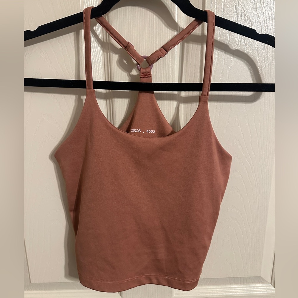 ASOS 4505 Icon Soft Touch Cami Sport Bra, Terracotta, Sz US 0
